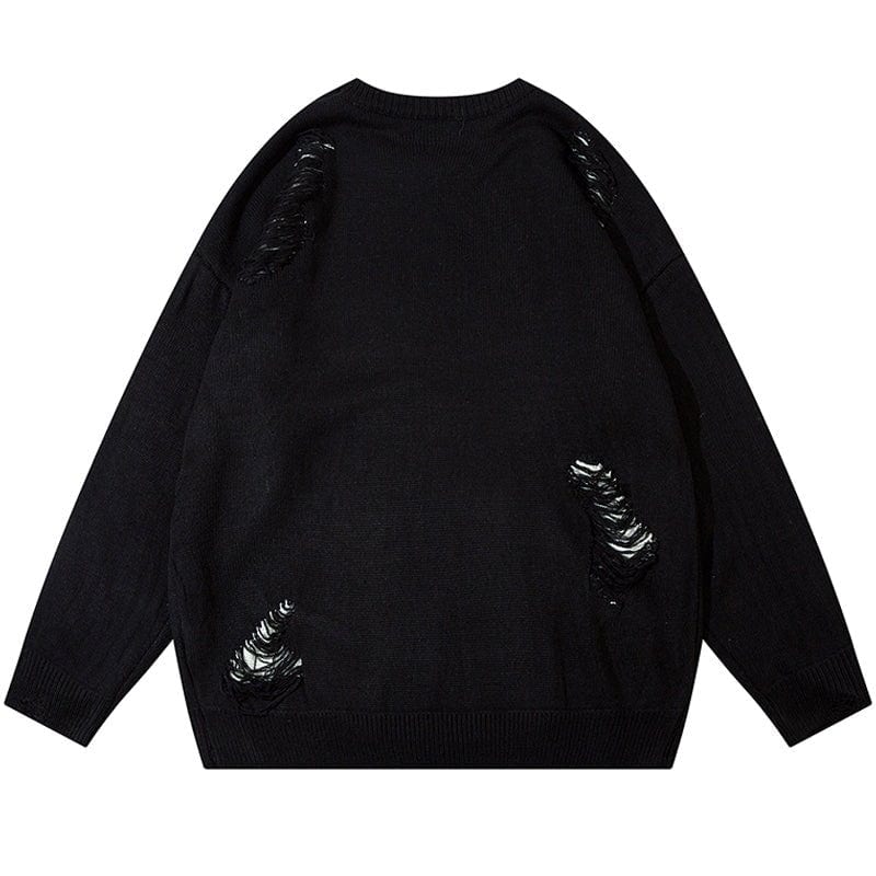 Sneakerhill® Chic Pullover Sweater Ripped Star Sneakerhill