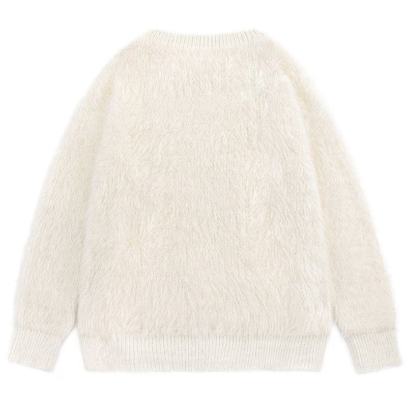 Sneakerhill® Fuzzy Knit Sweater Bunching Onion - sneakerhillcom