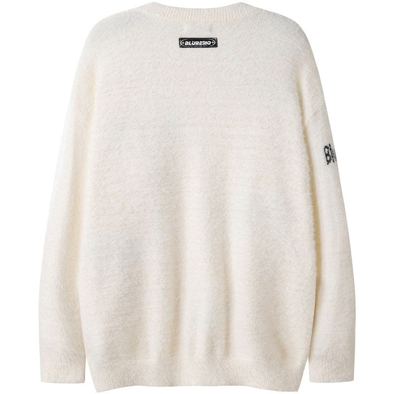 Sneakerhill® Mohair Knit Sweater with Bear - sneakerhillcom