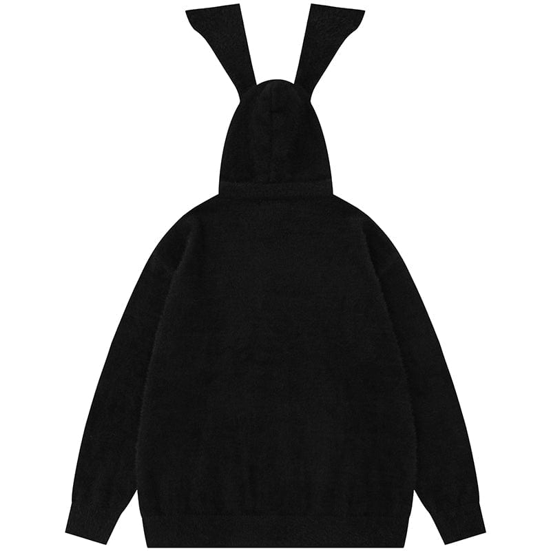 Sneakerhill® Fluffy Rabbit Mohair Sweater with Ears - sneakerhillcom