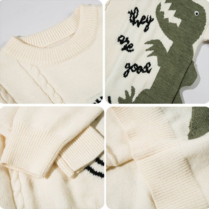 Sneakerhill® Cozy Dinosaur Chunky Knit Sweater Sneakerhill