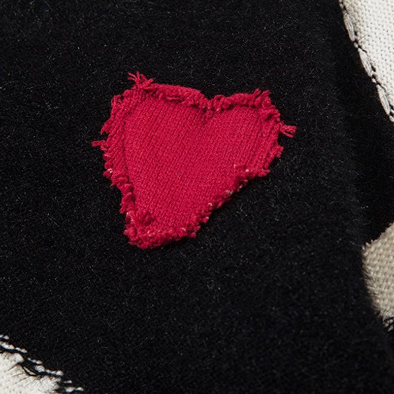 Sneakerhill® Distressed Stitching Sweater Heart - sneakerhillcom