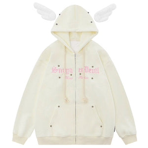 Sneakerhill® Fleece Star Hoodie with Removable Wings - sneakerhillcom