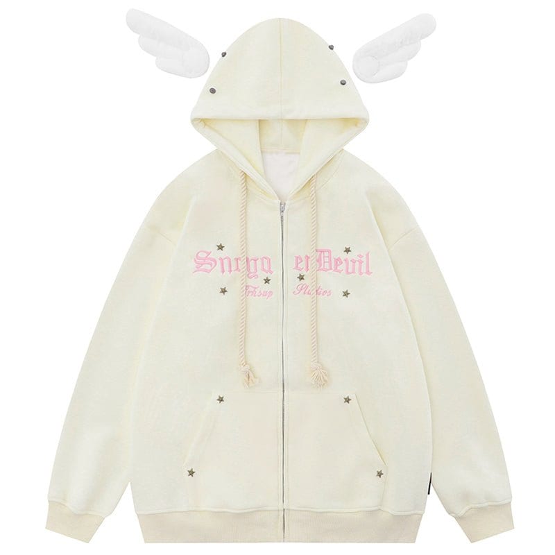 Sneakerhill® Fleece Star Hoodie with Removable Wings - sneakerhillcom