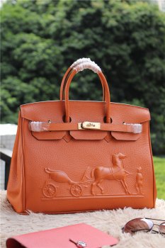 Birkin Horse Togo Leather Orange 35cm Kilta bags