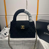 Sneakerhill - Shiny Shopping Velvet Bag Black