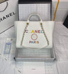 Sneakerhill - Large Shopping Tote Bag Calfskin White